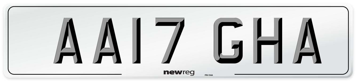 AA17 GHA Number Plate from New Reg